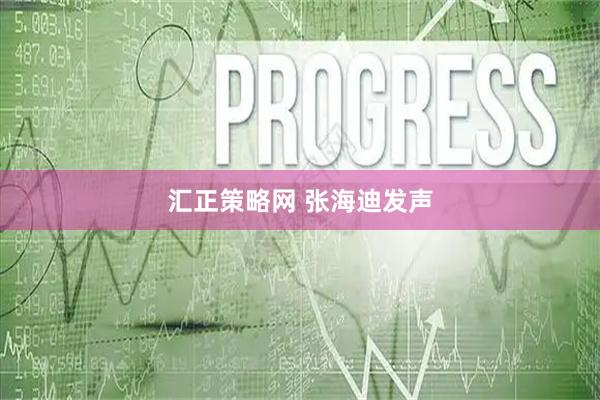 汇正策略网 张海迪发声