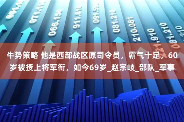 牛势策略 他是西部战区原司令员，霸气十足，60岁被授上将军衔，如今69岁_赵宗岐_部队_军事