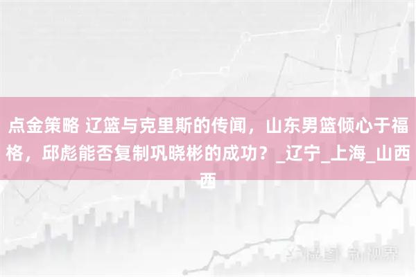 点金策略 辽篮与克里斯的传闻，山东男篮倾心于福格，邱彪能否复制巩晓彬的成功？_辽宁_上海_山西